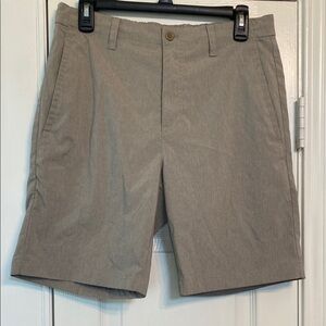 Tan Flat Front Shorts with Tailored Fit